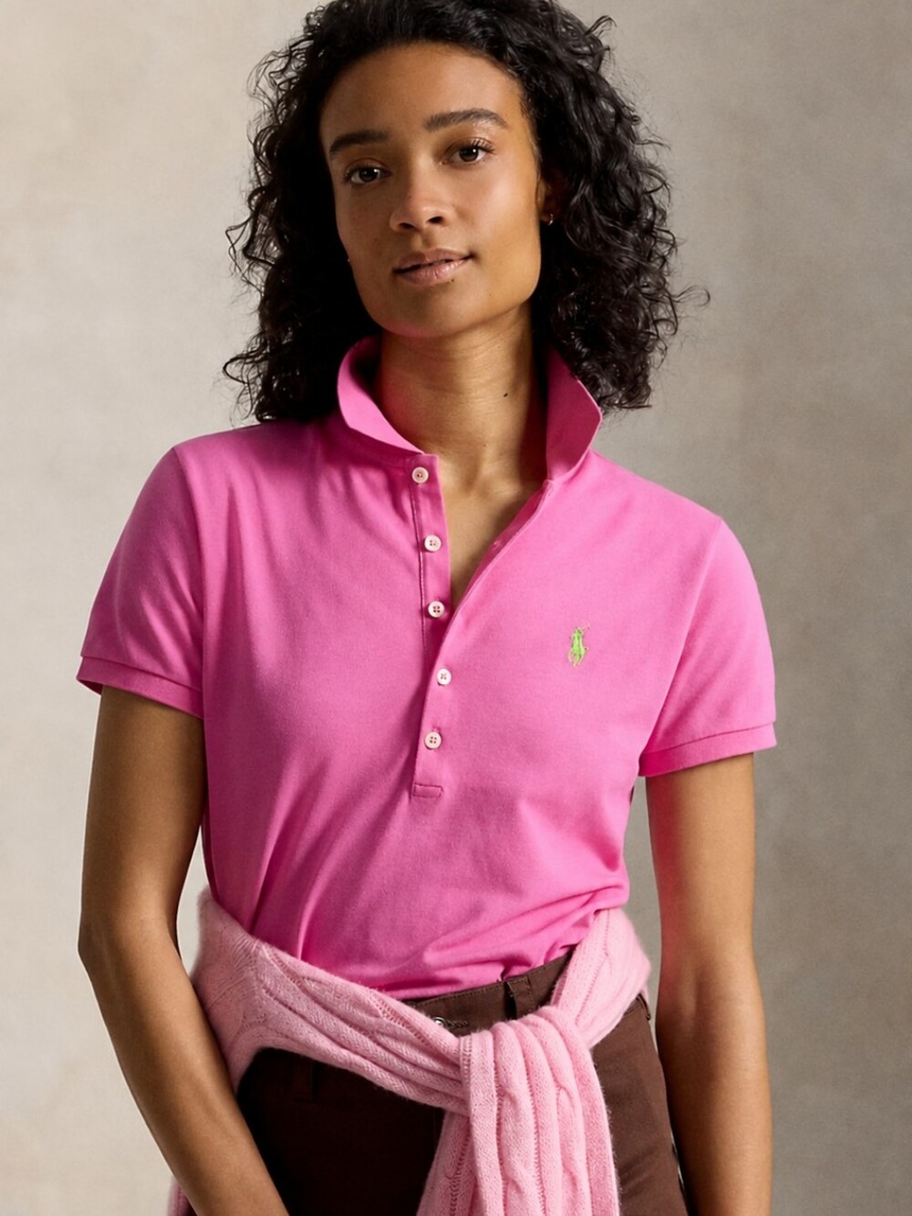 Polo Ralph Lauren Slim Fit Stretch Polo Shirt Womens Size Large
